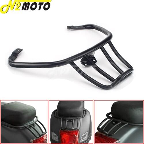 For Vespa Primavera Sprint 150 Aluminum Black Motorcycle Rear Luggage Rack Support Holder Saddlebag Cargo Shelf Bracket
