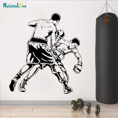 Boxing Fighting Sport Vinyl Removable Wall Sticker Boy Room Decor Art Decal DIY Home Decorations CL406