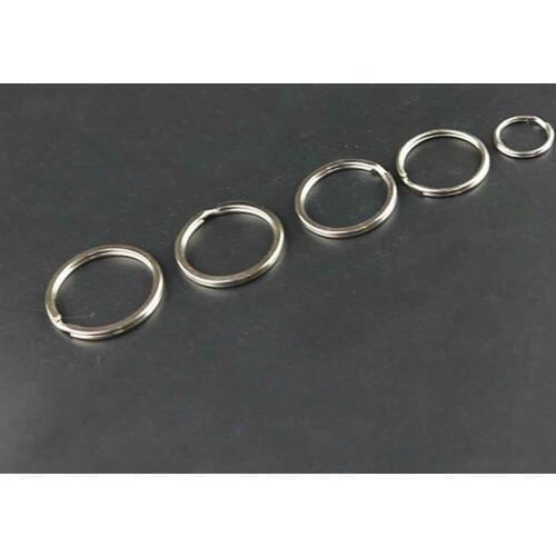 KEYTOOL 100 pcs/lot stainless steel Iron Round Metal Keyring Rhodium Plated Ring Key Chain 16MM 20MM 25mm 28MM 30MM 32MM