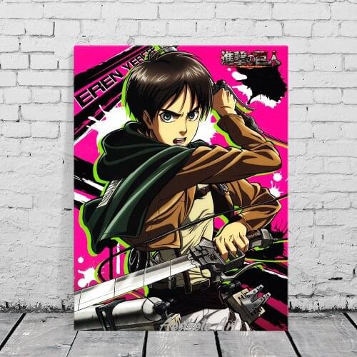 Eren Jaeger Attack on Titan Anime Manga Canvas Painting Wall Art Poster Print Picture Living Room Decoration Home Decor
