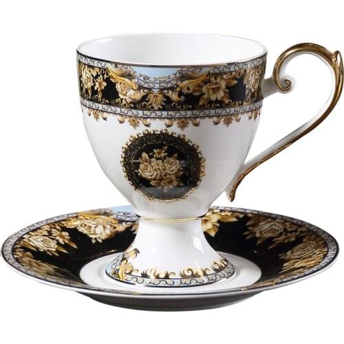 Porcelain British Coffee Cup And Saucer Luxury Royal Classic Bone China Jingdezhen Porcelain Tea Set Royal Bone China HH50BD