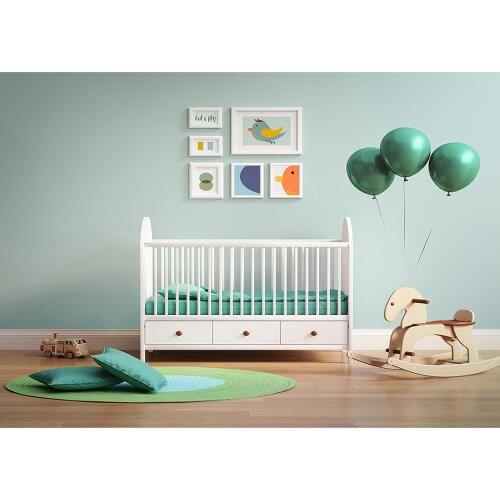 Photo Backgrounds Baby Room Bed Hobbyhorse Balloon Custom Backdrop for Baby Children Birthday Party Photocall Photography Props