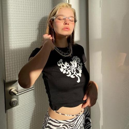 Anime Print Graphic T Shirts Summer Clothes for Women Harajuku Streetwear Short Sleeve Tees Y2k Cute Crop Tops graphic t shirts