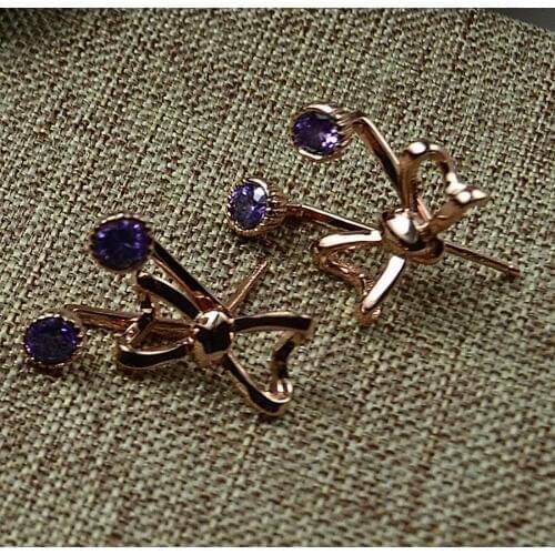 Guarantee Plain 925 Sterling Silver , CZ , Cubic Earrings, 2.6g, EA51646-B