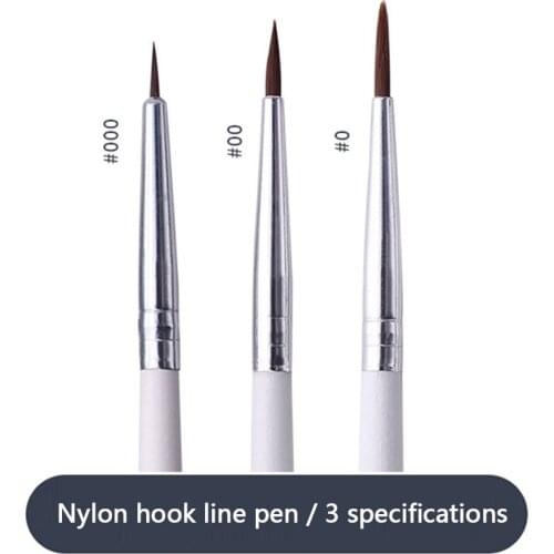 Hot 6Pcs/Set Nylon Hair Round Paint Brush Hook Line Pen Artist Draw Painting Craft Thin Hook Line Pen Art Supplies #0 #00 #000