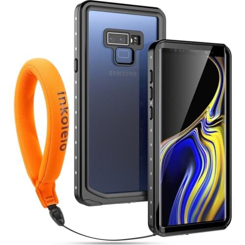 Inkolelo Samsung Galaxy Note9 Note8 Waterproof Case Built-in Screen IP68 Full Sealed Shockproof Cover for Swimming Diving Black