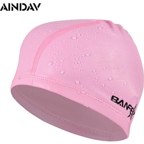 2019 High Stretch Women and Men Swimming Caps Pure Color PU Swimming Hat Pool Wear Protect Ears Durability Unisex Bathing Cap