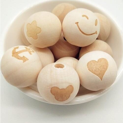20Pcs Round Loose Wooden Space Beads For Jewelry Marking Bracelet Charm Needlework Wooden Beads DIY Accessories Jewelry Finding