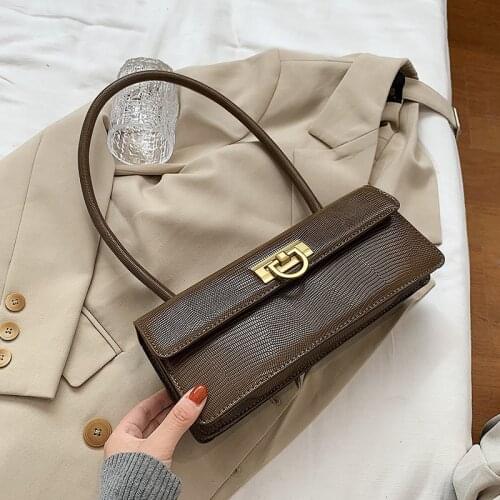 Crocodile pattern Square Tote Armpit bag 2021 Fashion New High quality PU Leather Womens Designer Handbag Vintage Shoulder Bags