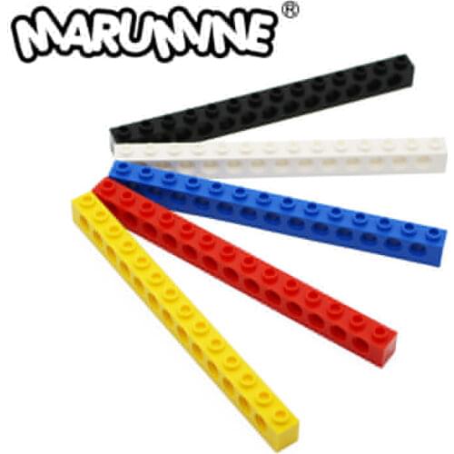 Marumine Technic Brick 1x14 with Holes 10PCS Building Blocks Compatible 32018 Decool Robot Classic Educational Toys For Children