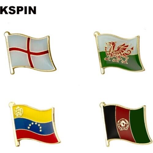 Metal Badges Country Flag Pin Brooch Set Decorative Buttons for Clothes