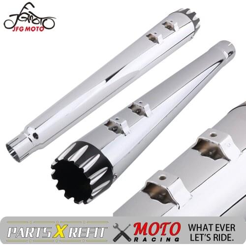 For Harley Touring Bagger Models Dresser Road King Electra Glide 2017-2021 Motorcycle Chrome Exhaust Pipe With Mounting Hardware