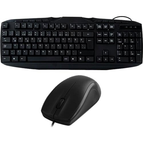 EVEREST UN-796 USB Q MULTIMEDIA WIRED KEYBOARD + MOUSE SET BLACK