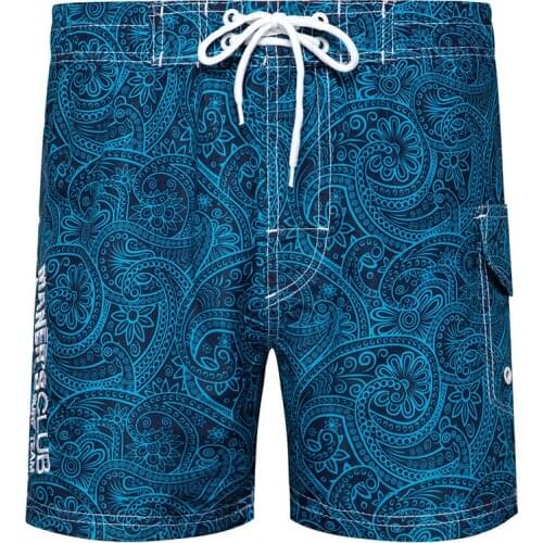 Mens Beach Pants Into Simple Embroidery Color Decorative Pattern Draw String With Leisure