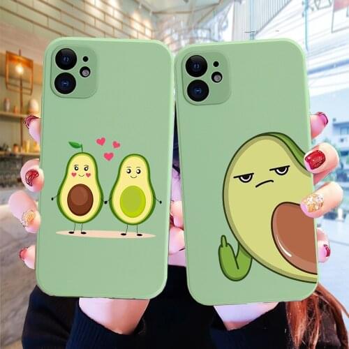 Cute Cartoon Fruit Avocado Soft Silicone Phone Case For iphone XR XS Max 11 Pro Max 6S 7 8 plus 12 Pro Max X SE 2020 Cover Coque