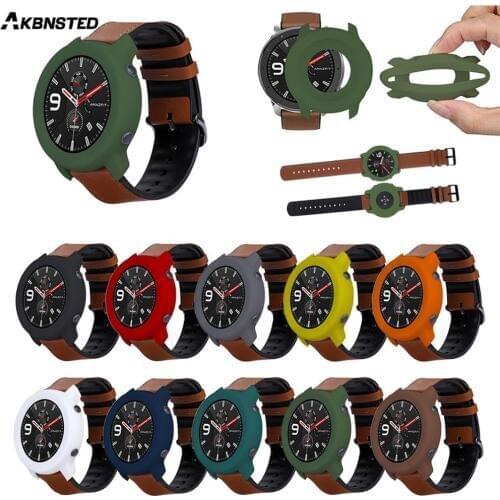 AKBNSTED For Huami Amazfit GTR 47mm Colorful Soft Silicone Watch Protective Case For Amazfit GTR Smart Watch Replace Accessories