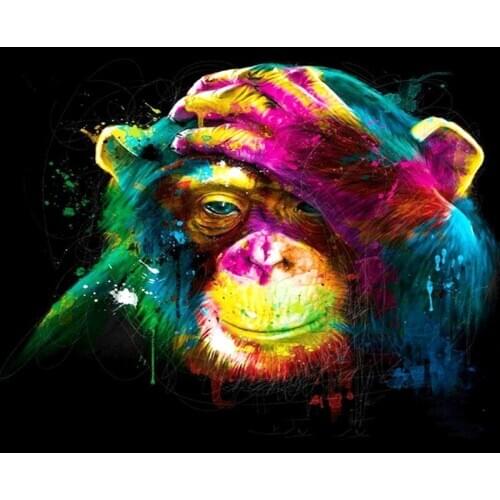 DIY Digital Painting By Numbers painted monkey oil painting mural Kits Coloring Wall Art Picture Gift frameless