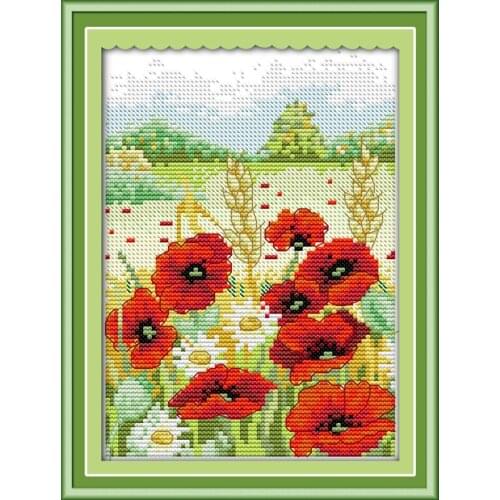 Scenery in mountain cross stitch kit flowers 14ct 11ct count printed canvas stitching embroidery DIY handmade needlework plus