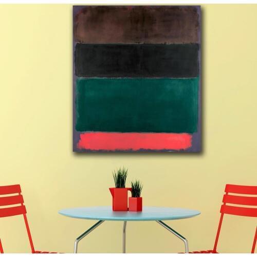 Wall Pictures For Living Room Abstract Mark Rothko (Red-Brown, Black, Green, Red) Canvas Art Home Decor Modern Oil Painting