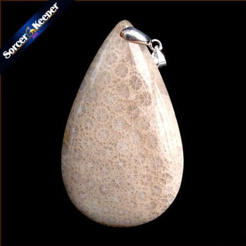Natural Chrysanthemum Coral Fossil Stone Beads Pendants Necklaces Wholesale Bijoux Necklace For Mens Jewelry Specimen US045