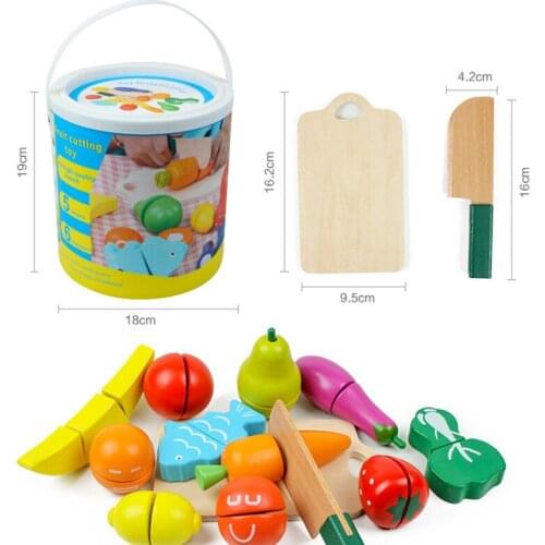 2020New Parent-child Interactive Cooking Simulation Miniature Food Model Cut Wooden Fruits and Vegetables Early Educational Toy