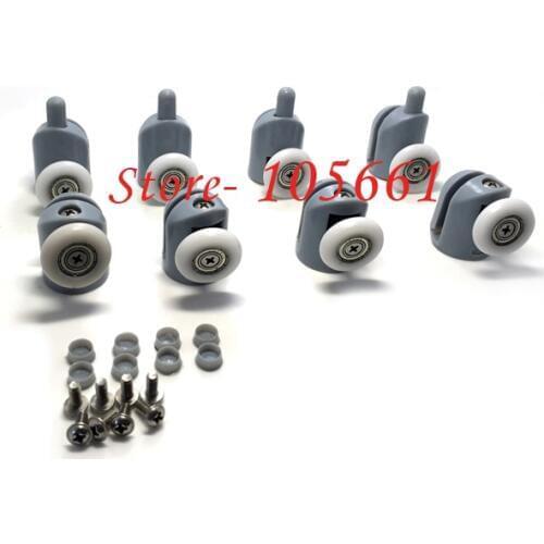 New Set of 8 Single Shower Door Rollers / Runners / Wheels / Pulleys / Radio 25 mm Diameter Home Bathroom Replacement Parts