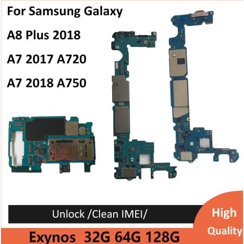 Origina Unlocked Main Motherboard 64GB 32G Logic Board For Samsung Galaxy A8 PLUS A730F A730FD A730 Unlock Clean IMEI
