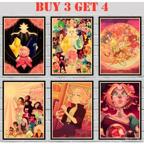 41 Designs Steven Universe Kraft paper Poster Cartoon Crystal Gems Painting Funny Fancy Wall Sticker 2 42X30cm