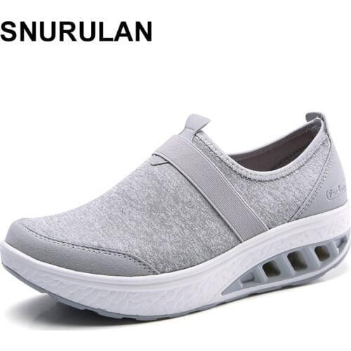 SNURULAN Women Shoes Casual FlatPlatform Strech Fabric Slip On Zapatos Mujer Flats Summer chaussures FemmeWomen Casual ShoesE259