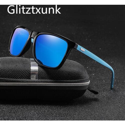 Glitztxunk Polarized Sunglasses For Men Classic Brand Designer black Men Fashion Square Driving Travel Sun Glass Oculos de sol