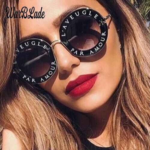 WarBLade 2021 New Fashion Round Sunglasses Women Brand Designer Vintage Gradient Shades Sun Glasses UV400 Oculos Feminino Lentes