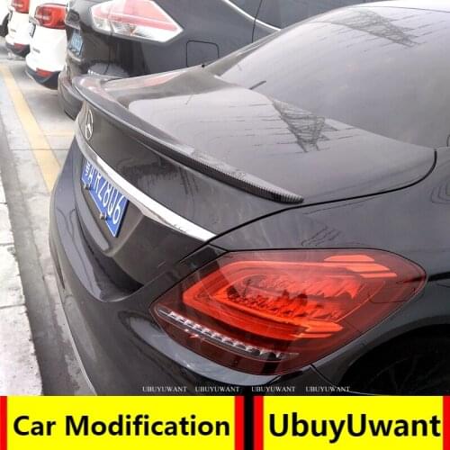 For Mercedes W205 Spoiler 4-Door Sedan C180 C200 C300 ABS Plastic Tail Wing Unpainted Primer Color or black for benz w205