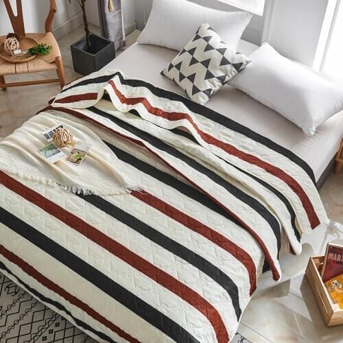 Stripe bed quilt geometry summer comforter Adult Kid Bedspread Bedclothes Flower Duvet Blanket quilting bedspreads double bed
