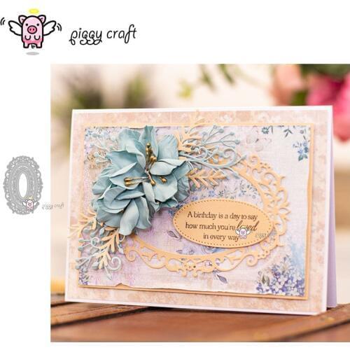 Piggy Craft metal cutting dies cut die mold 5Pcs Lace oval frame Scrapbook paper craft knife mould blade punch stencils dies