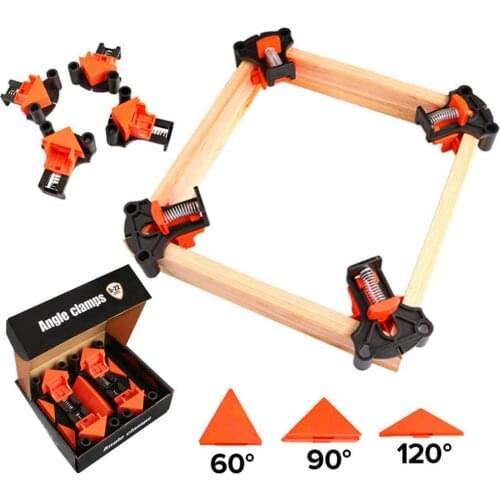 60/90/120 Degree Right Angle Clamps Woodworking Right Angle Fixer Clip Adjustable Size Suitable Corner Clip Positioning Tools
