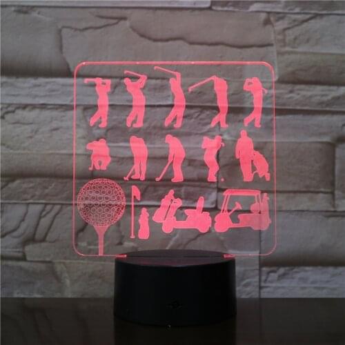 Golf USB LED Lamp Model 3D Night Lights 7 Colors Energy Bedroom Lights Novelty Holiday Gift LED Desk Lamp Dropshipping AW-2456