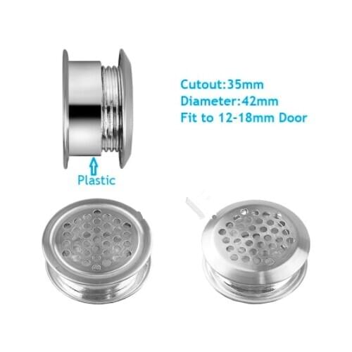 10Pcs/Lot Stainless Steel Cutout 35mm Air Vent Louver Soffit Vent Kitchen Bathroom Shoe Closet Cabinet Double Side Couple