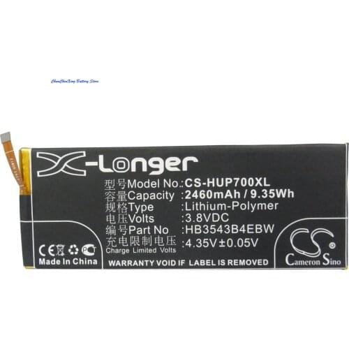 Cameron Sino High Quality 2460mAh Battery HB3543B4EBW for Huawei Ascend P7, P7-L00, P7-L05, P7-L07, P7-L09, P7-L10, P7-L11, P7