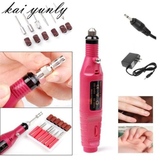 1PC Fast Nail Art Drill KIT Electric FILE Buffer Bits Acrylic Portable Salon Machine drop Shipping Wholesale #F