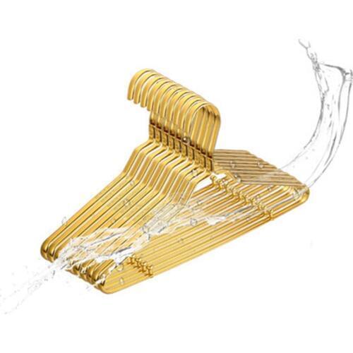10 pcs/lot 43cm Aluminum Metal Suit Hangers Non-slip Traceless Clothing Hanging Household Clothes Rack
