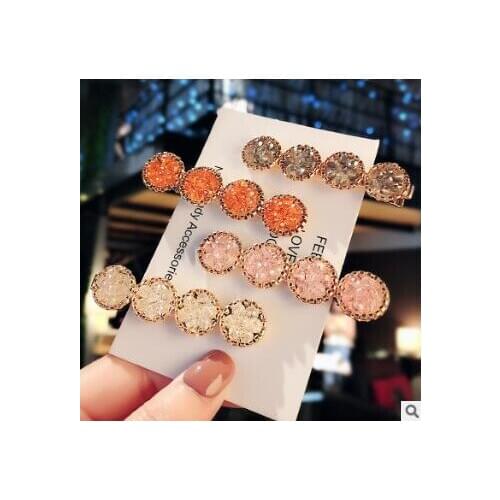 120pcs/lot DIY Multi Drill Crystal Hair Clips 4 Colores For Choice Bang Hairpins Styling Tools Accessories HA721