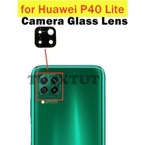 2PCS for Huawei P40 Lite Back Camera Glass Lens Main Rear Camera Lens with Glue for Huawei P40 Lite Repair Spare Parts