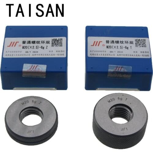 2pcs Thread Ring Gauge M20 GO/NO GO Gauge Metric Gauge 6g Accuracy Precision External Screw Gauge Fine Pitch Thread Test Tool