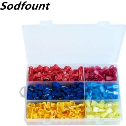 240pcs main line branch clamp set, T-type free clamp combination, fast wiring terminal, branch connection AWG22-12