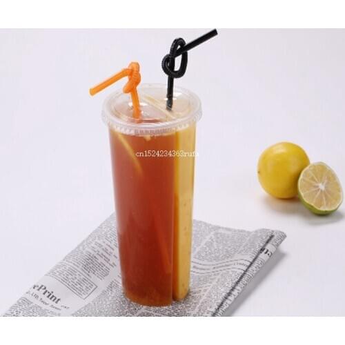 300pcs 700ml Disposable Plastic Cup Creative Special Thickness Double Grid Hot Cold Drink Juice Share Cup Couple Sharing Cup