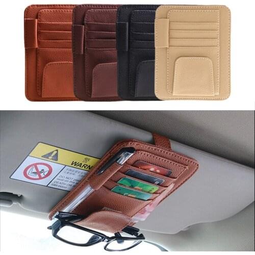 Car Auto Sun Visor Point Pocket Organizer Pouch Bag Card Glasses Storage Holder Car-styling for Volkswagen VW Toyota Mazda