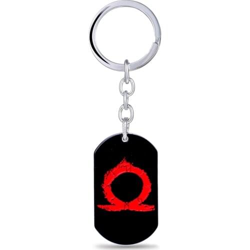 God of War 4 Keychain Black Metal Key Chain 2018 New Game Jewelry Dog Tag Pendant Key Ring Chaveiro llaveros