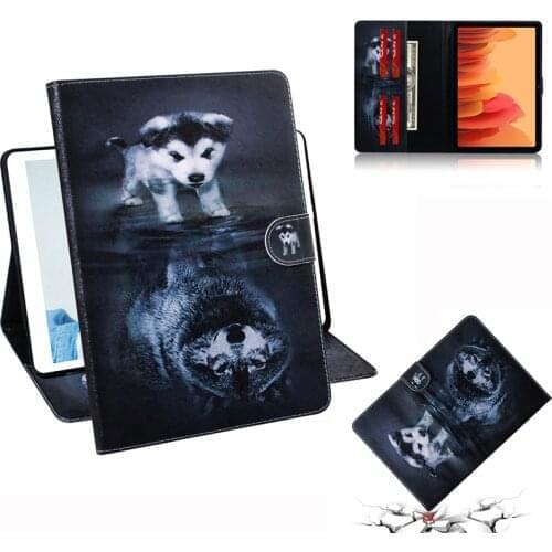 Case For Samsung Galaxy Tab A7 10.4 2020 SM-T505 T500 T507 Tablet Stand Tiger Puppy Flip Wallet For Galaxy Tab A7 10 4 Cover Pen