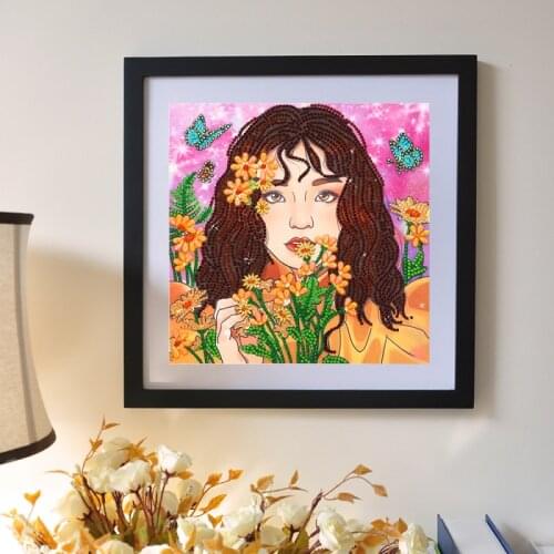 DIY Diamond Painting Special Shaped Partial Drill Flower Women Craft Decor Handmade Picture Rhinestone Festival Gifts Home Room