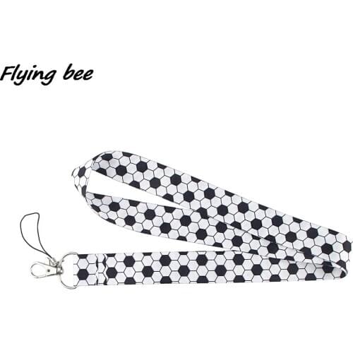 Flyingbee Sports Equipment Football Painting Art Key Chain Lanyard Neck Strap For Phone Keys ID Card Creative Lanyards X1133